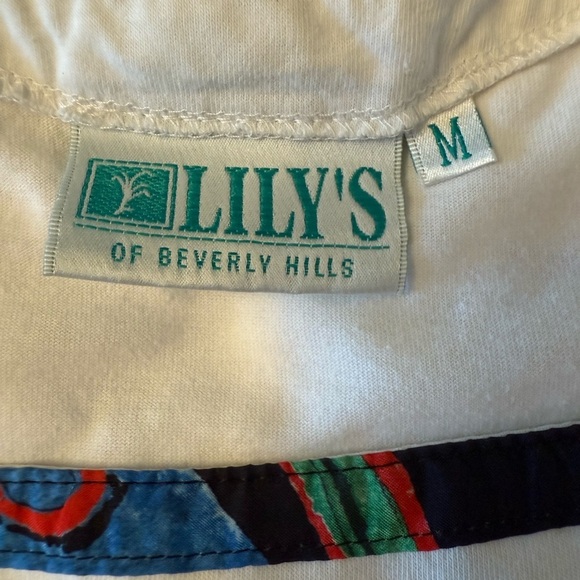 Vintage Lily’s of Beverly Hills White Embroidered Women's Tennis Top Size M - Picture 7 of 7